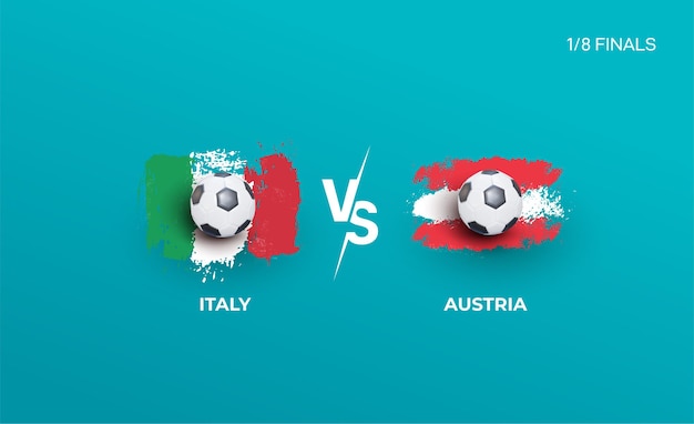 Un Huitième De Finale Du Championnat D'europe De Football équipe Nationale D'italie Et équipe Nationale D'autriche