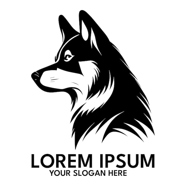 Husky silhouette logo style illustration vectorielle