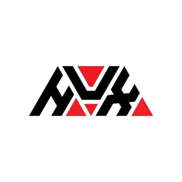 HUX triangle lettre logo conception avec forme de triangle HUX design de logo triangle monogramme HUX modèle de logo vectoriel triangle avec couleur rouge HUX logo triangulaire Simple élégant et luxueux Logo HUX