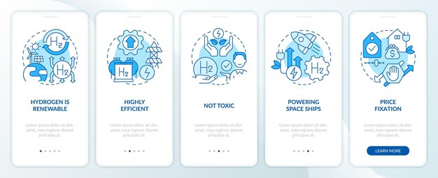 L'hydrogène profite de l'écran bleu de l'application mobile d'intégration