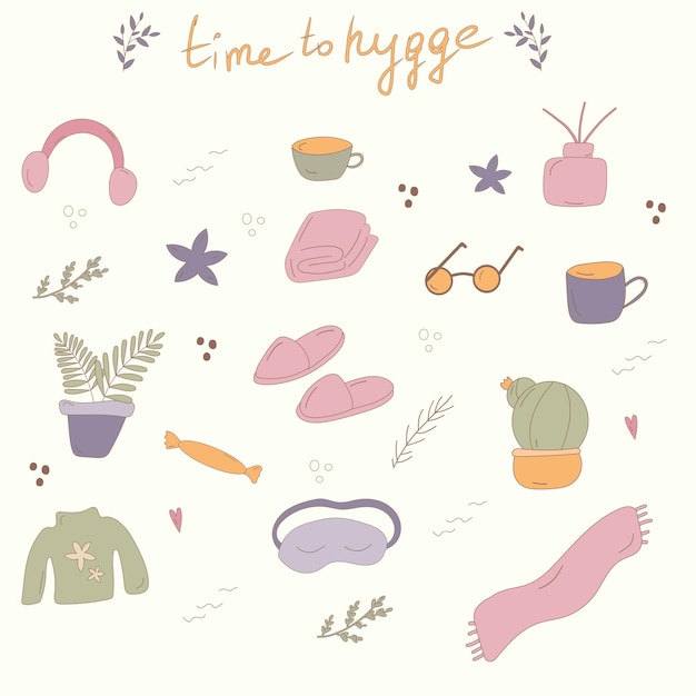 Hygge time cosy elements warm safe light
