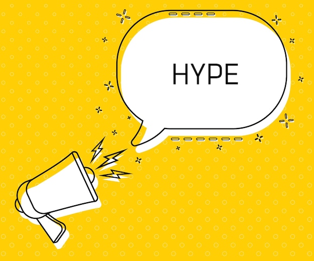 Hype Megaphone Et Bulle Jaune Colorée