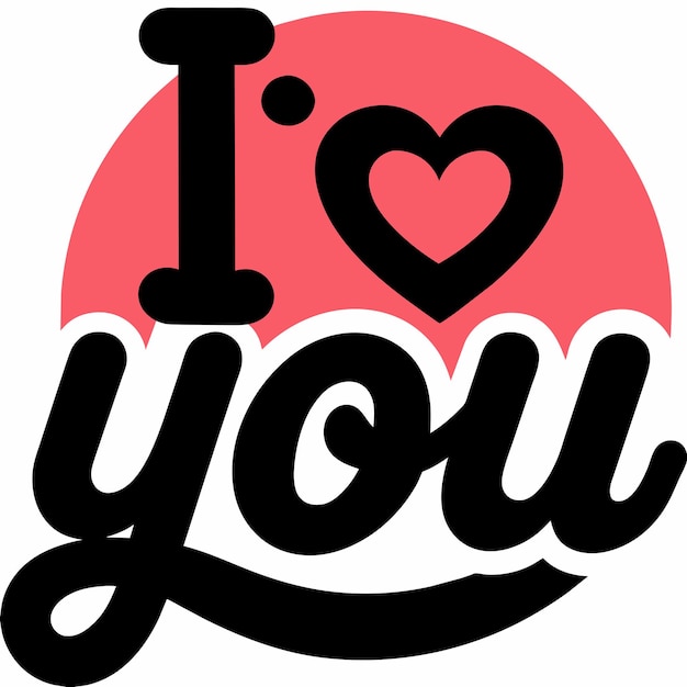 Vecteur i love you typography vector 17