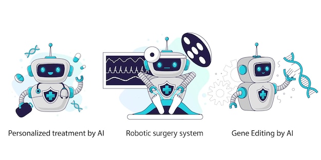 L'IA dans la chirurgie de génie génétique et l'analyse des dossiers médicaux Le concept de médecine du futur