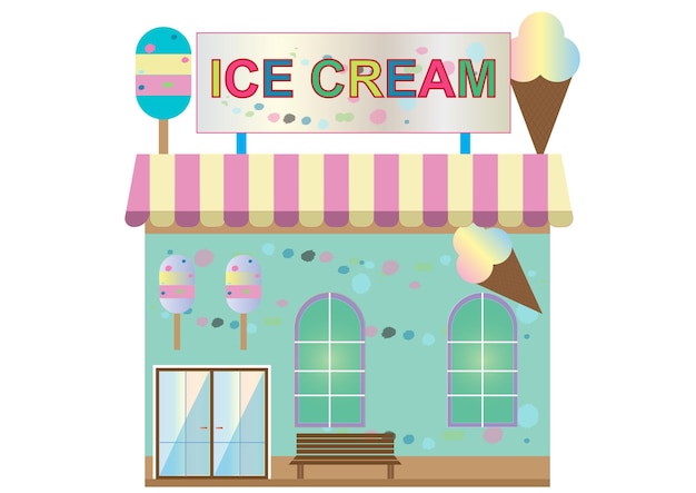 Vecteur ice cream shop clip art fichier vectoriel gratuit