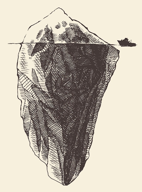 Vecteur iceberg avec illustration gravée vintage brise-glace