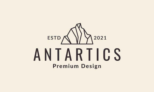 Iceberg Ligne Antarctique Logo Vecteur Symbole Icône Design Illustration Graphique