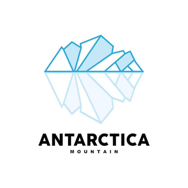 Iceberg Logo Antarctique Montagnes Vecteur Dans La Couleur Bleu Glace Nature Design Produit Marque Illustration Modèle Icône