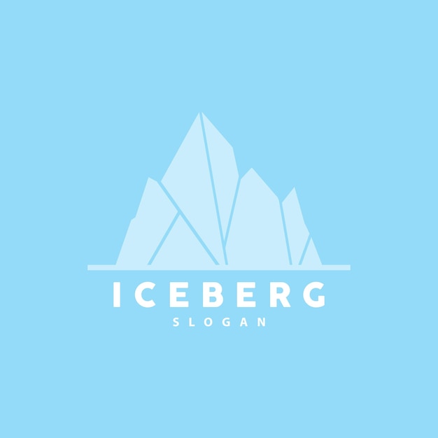 Vecteur iceberg logo antarctique montagnes vecteur dans la couleur bleu glace nature design produit marque illustration modèle icône