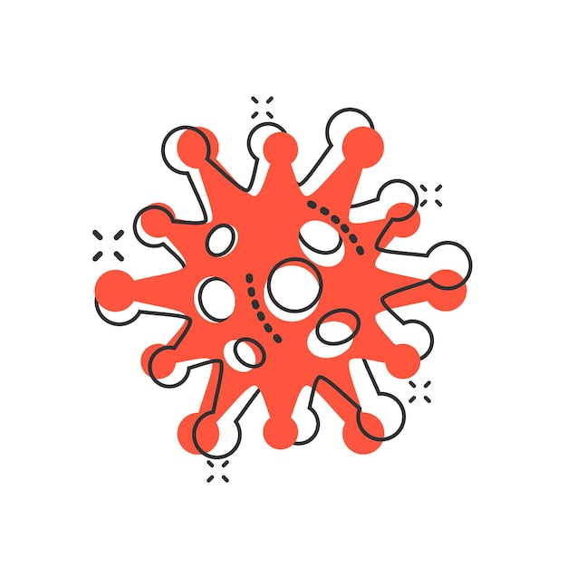 Icon de bactérie de maladie dans le style comique Illustration de vecteur de dessin animé d'allergie sur fond blanc isolé Effet d'éclaboussure de virus microbiens Concept d'entreprise