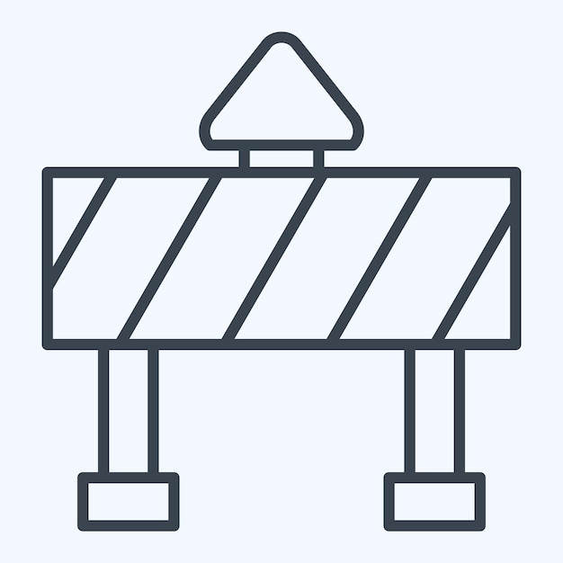 Icon Barrière de circulation liée au style de ligne de symbole minier conception simple modifiable