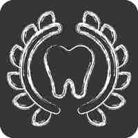 Vecteur icon braces liés au symbole dentaire craie style conception simple éditable illustration simple