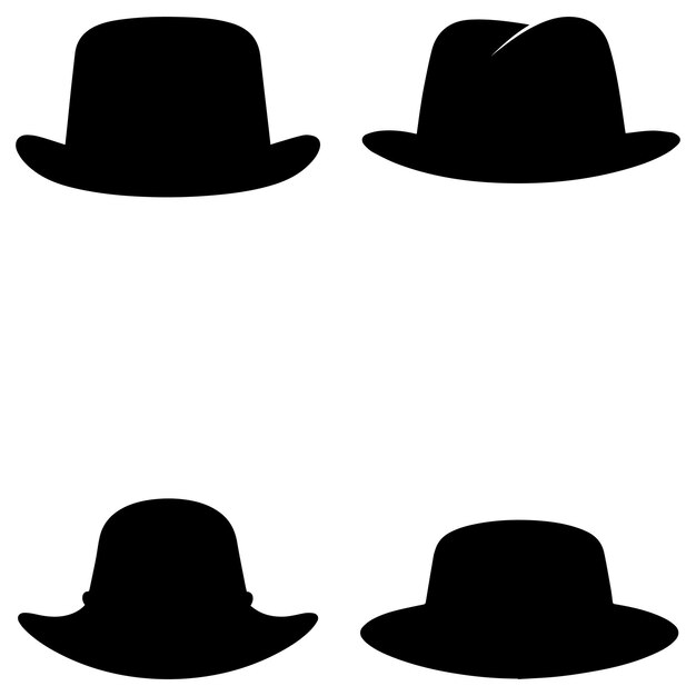 Vecteur icon de chapeau de cow-boy homme noir vecteur vieille collection de conception