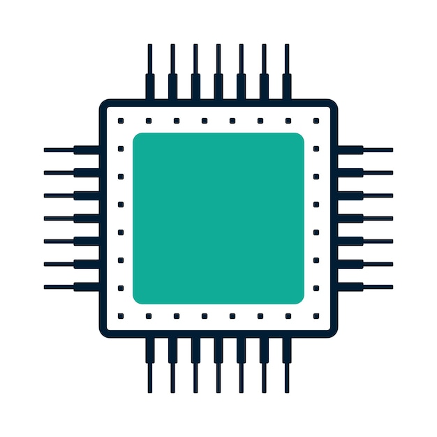 Icon de chipset symbole de CPU mémoire ou illustration vectorielle de la puce du processeur