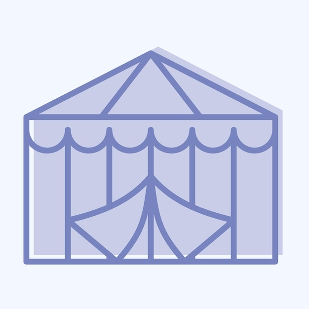 Icon Cirque lié au symbole du parc d'attractions de style simple à deux tons