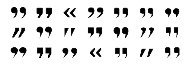 Icon de citations Icon de point de citation réglé pour une conversation ou une définition Illustration vectorielle de symbole de parole de citation