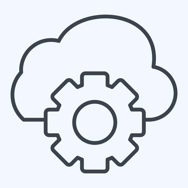 Icon Cloud Management lié au style de ligne de symbole de réseau illustration simple