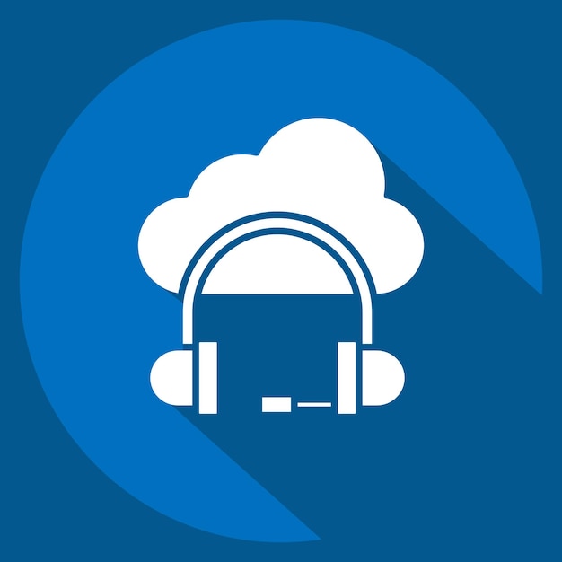 Icon Cloud Service lié à Dropshipping symbole long style d'ombre conception modifiable