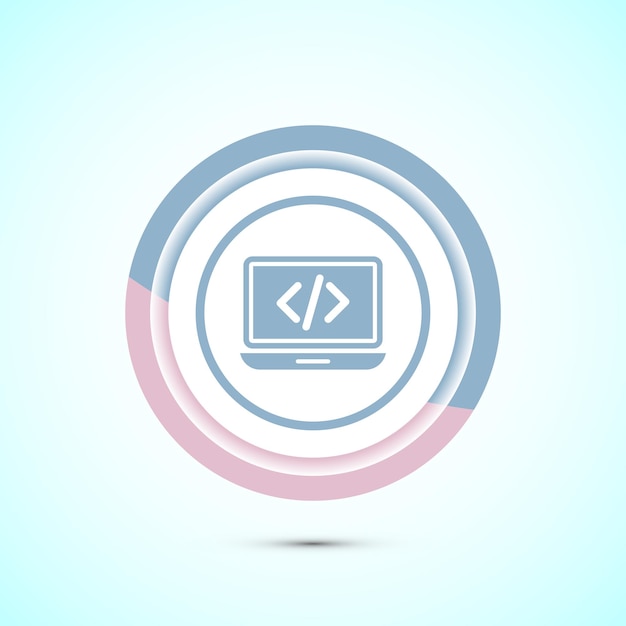 Icon de conception de codage illustration d'icône de développement Web Conception de boutons de couleur pastel