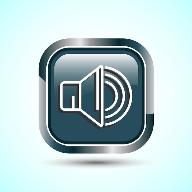 Icon de conception de volume Illustration Icon de son pour les applications et les sites Web Conception de bouton carré de couleur grise