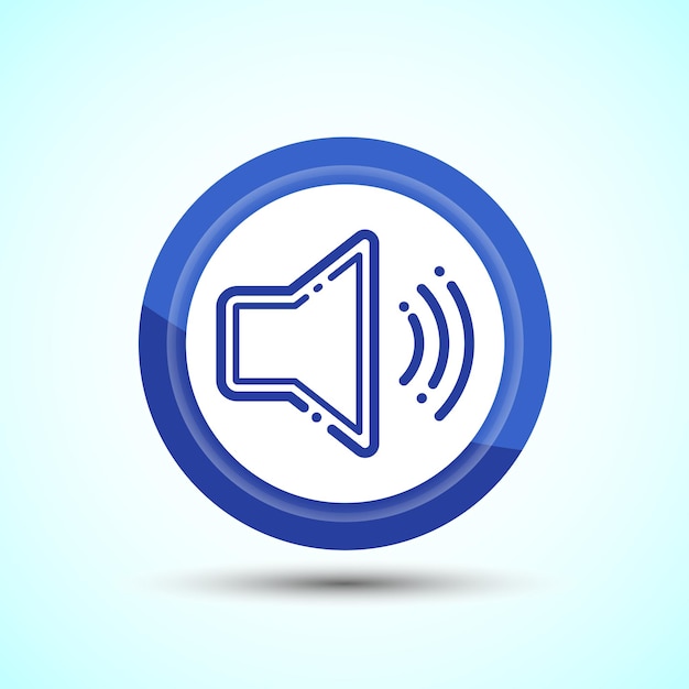 Icon de conception de volume Illustration Icon de son pour les applications et les sites Web Conception du bouton de couleur bleue