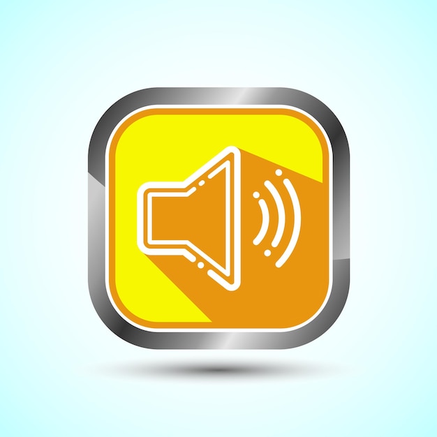 Icon de conception de volume Illustration Icon de son pour les applications et les sites Web Conception du bouton d'ombre jaune