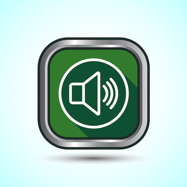 Icon de conception de volume Illustration Icon de son pour les applications et les sites Web Conception du bouton d'ombre vert