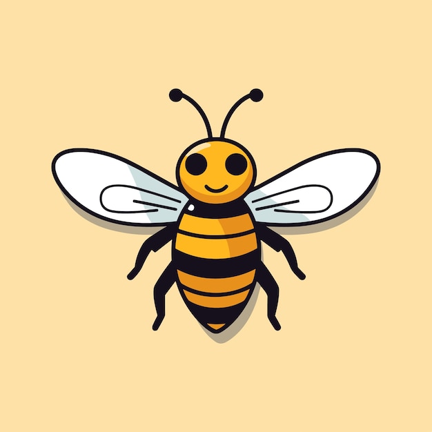 Vecteur icon de dessin animé d'abeille mignon illustration de logo de personnage mascotte de dessin illustré kawaii dessin artistique