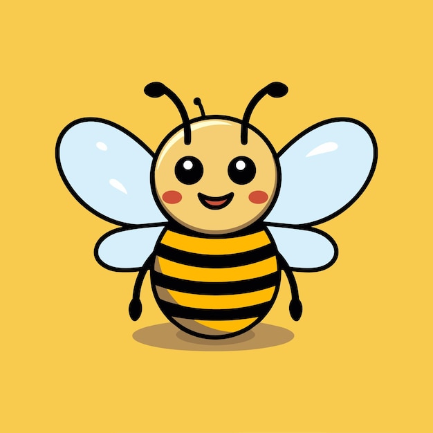 Vecteur icon de dessin animé d'abeille mignon illustration de logo de personnage mascotte de dessin illustré kawaii dessin artistique