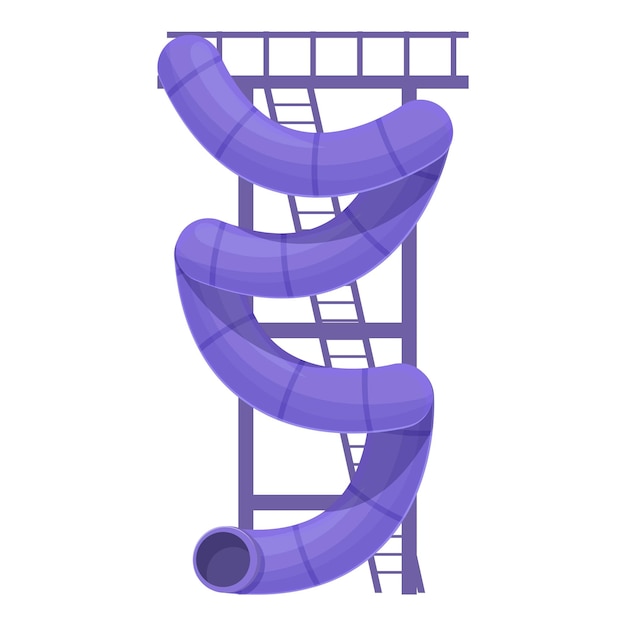 Icon de diapositive d'eau violette vecteur de dessin animé Aquapark fête