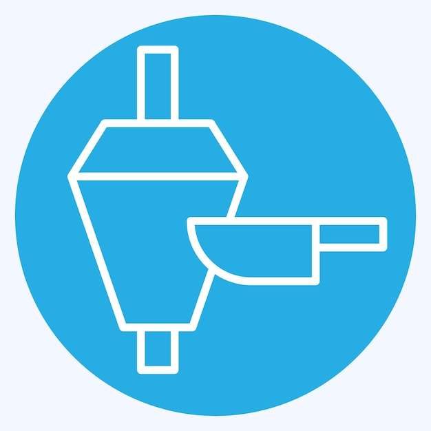 Icon Doner Kebab lié à la Turquie symbole yeux bleus style design simple modifiable
