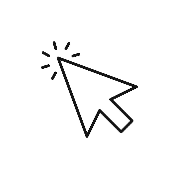 Icon du curseur réglé cliquez sur la flèche symbole vectoriel du pointeur de la souris web signe en noir rempli et contourné style