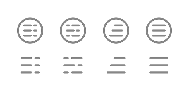 Icon du menu détail de l'icône vecteur horizontal trois lignes icône afficher la liste des informations