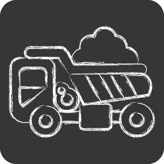 Vecteur icon dump truck lié à véhicules de construction symbole craie style design simple éditable illustration simple