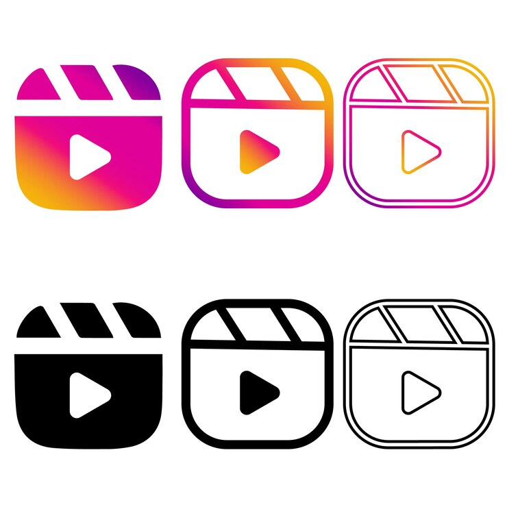 Vecteur icon de l'icône de la bobine d'instagram
