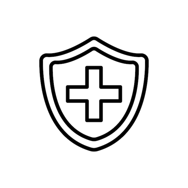 Icon Immune Guard Set Symbole vectoriel du système de protection du bouclier de santé dans un style noir rempli et délimité Signe de renforcement de la protection contre les virus et les germes