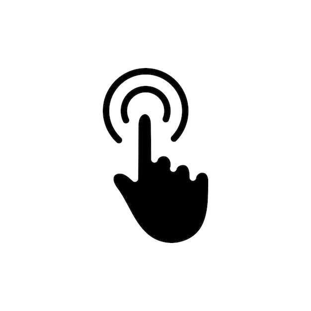 Icon d'interaction Set Écran tactile numérique Symbole vectoriel de clic dans un style noir rempli et délimité Signature technologique de point de doigt