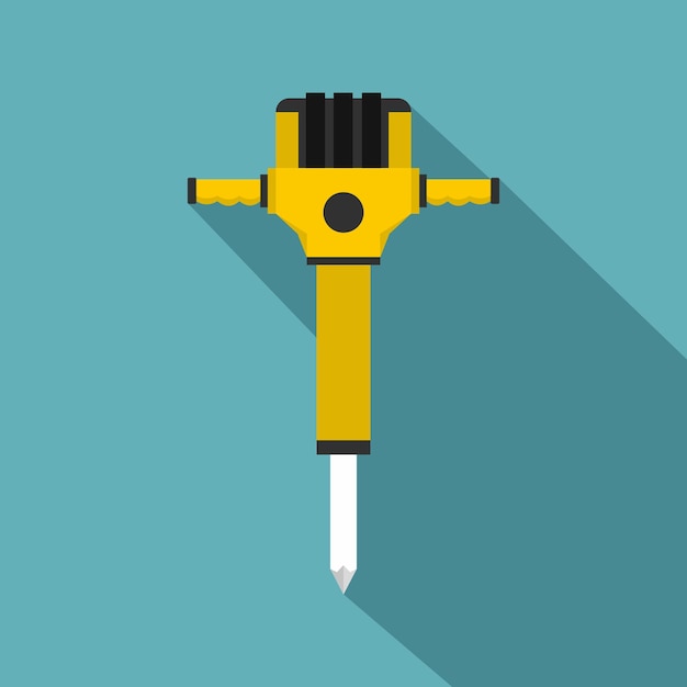 Vecteur icon jackhammer illustration plate de l'icône vectorielle du jackhammer pour le web