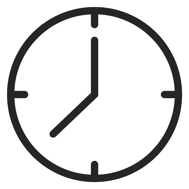 Vecteur icon de ligne d'horloge symbole de l'heure signe d'heure