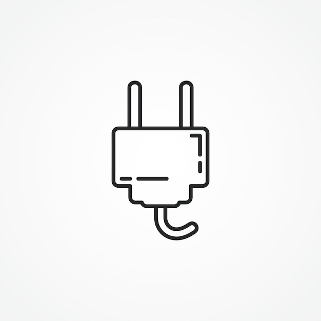 Icon de ligne de prise électrique