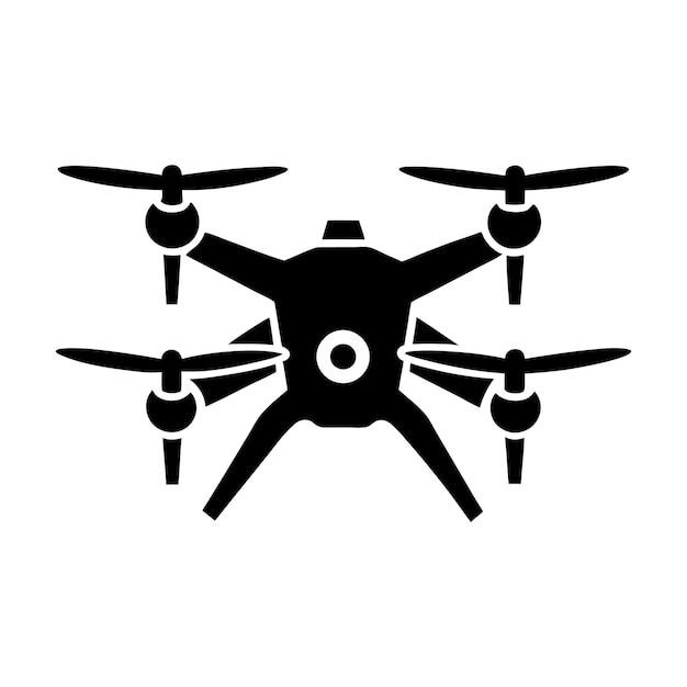 Icon de logo de drone illustration vectorielle de la silhouette dessinée à la main