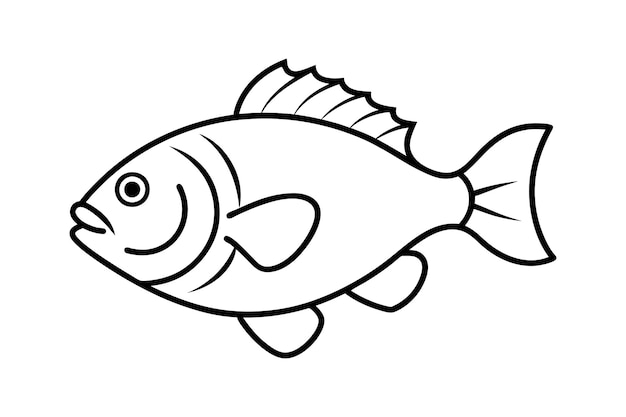 Icon et logo de l'illustration de l'art en ligne vectoriel du corps entier du poisson rocheux