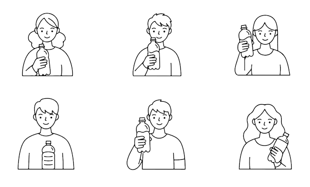 Icon of people drinking water designed with a minimalist approach