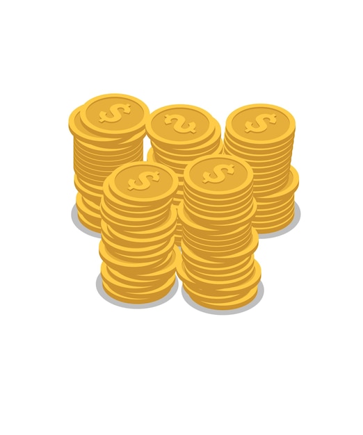 Icon d'une pile de pièces d'or illustration de la bourse