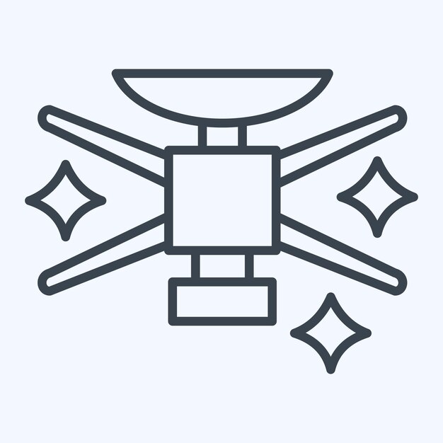 Icon Probe spatiale liée au style de ligne de symbole de satellite conception simple modifiable