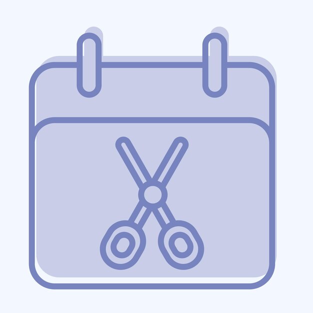 Icon Rendez-vous lié au symbole de barbier style à deux tons conception simple modifiable