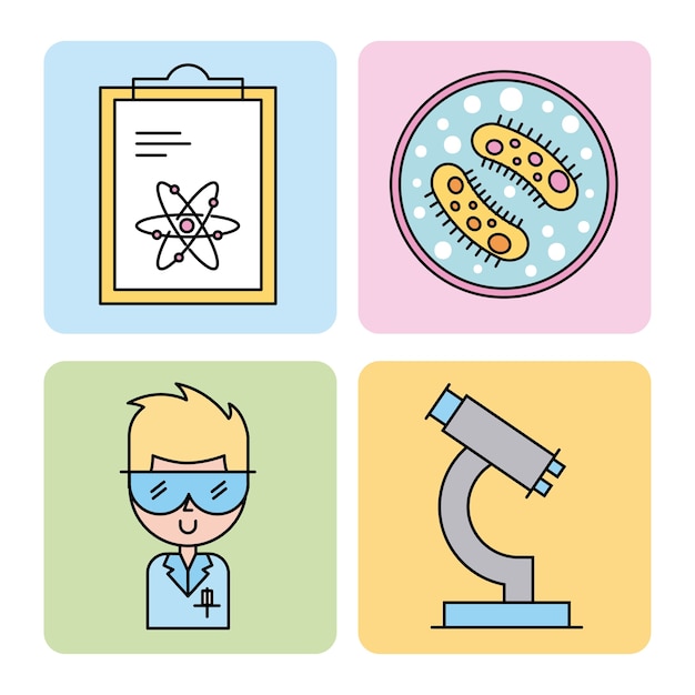 Icon Set Examens Scientifiques De Laboratoire