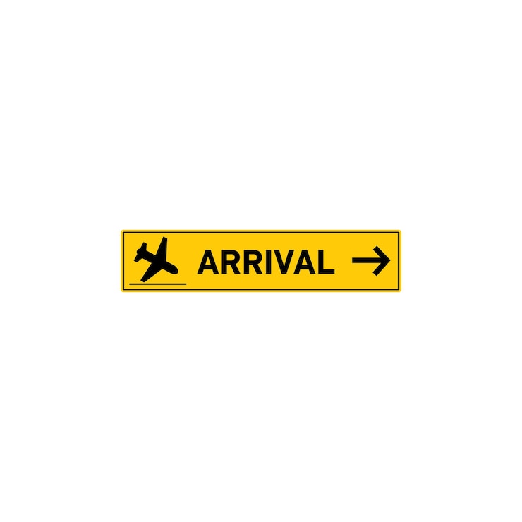 Vecteur icon de signalisation d'arrivée à l'aéroport set de symbole vectoriel de voyage en avion international dans un style noir rempli et délimité sky plane signalisation de départ et de transfert