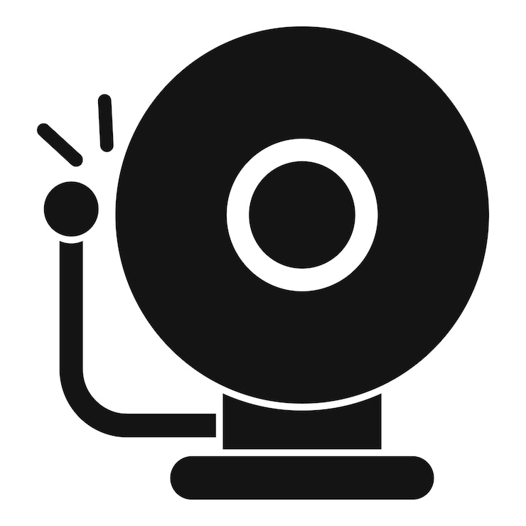 Vecteur icon de sonnerie sécurisé vecteur simple alarme voleur crime