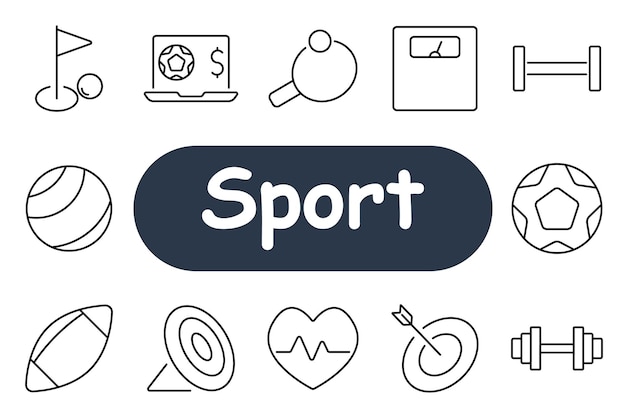 Icon sport ordinateur portable de golf avec paris sportifs échelle de ping-pong fréquence cardiaque cible de balle de football Idéal pour les sports de remise en forme et le suivi de la santé
